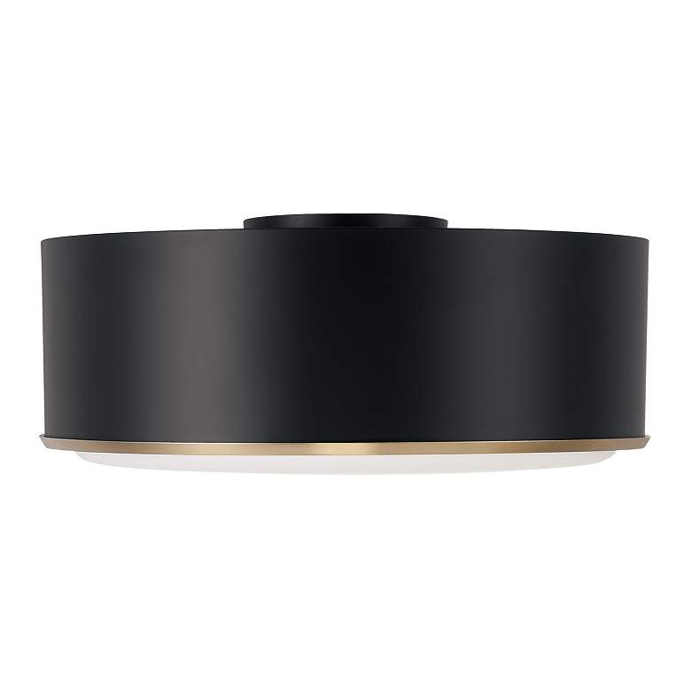 Image 5 Capital Lighting Carlton 3 Light Flush 15.5" Matte Brass and Black more views