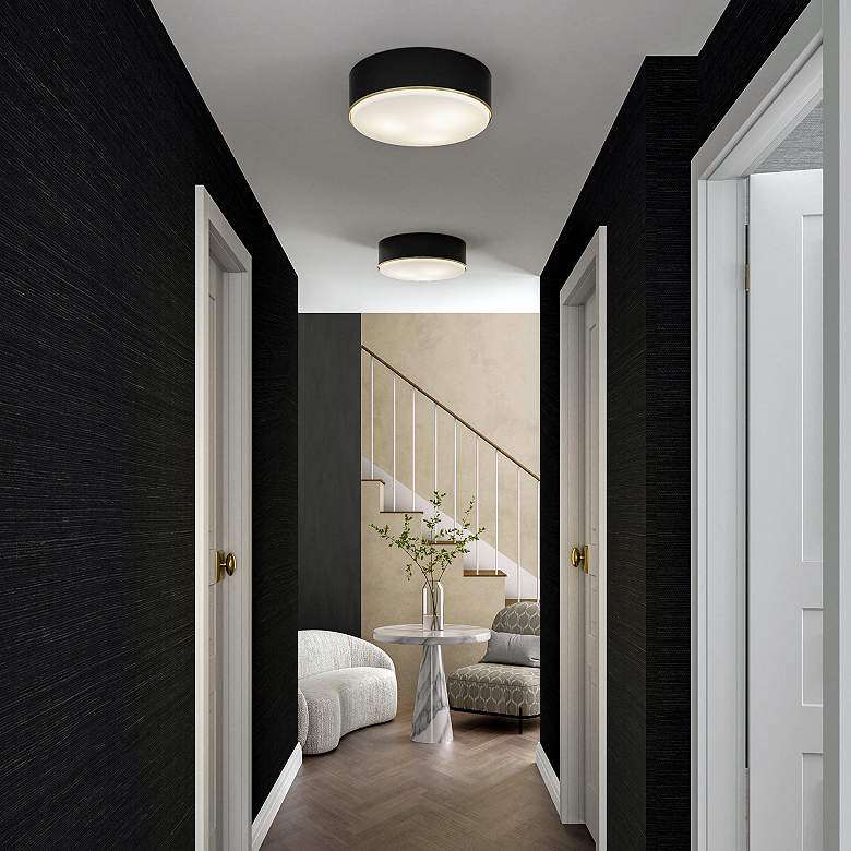 Image 7 Capital Lighting Carlton 3 Light Flush 15.5" Matte Brass and Black more views