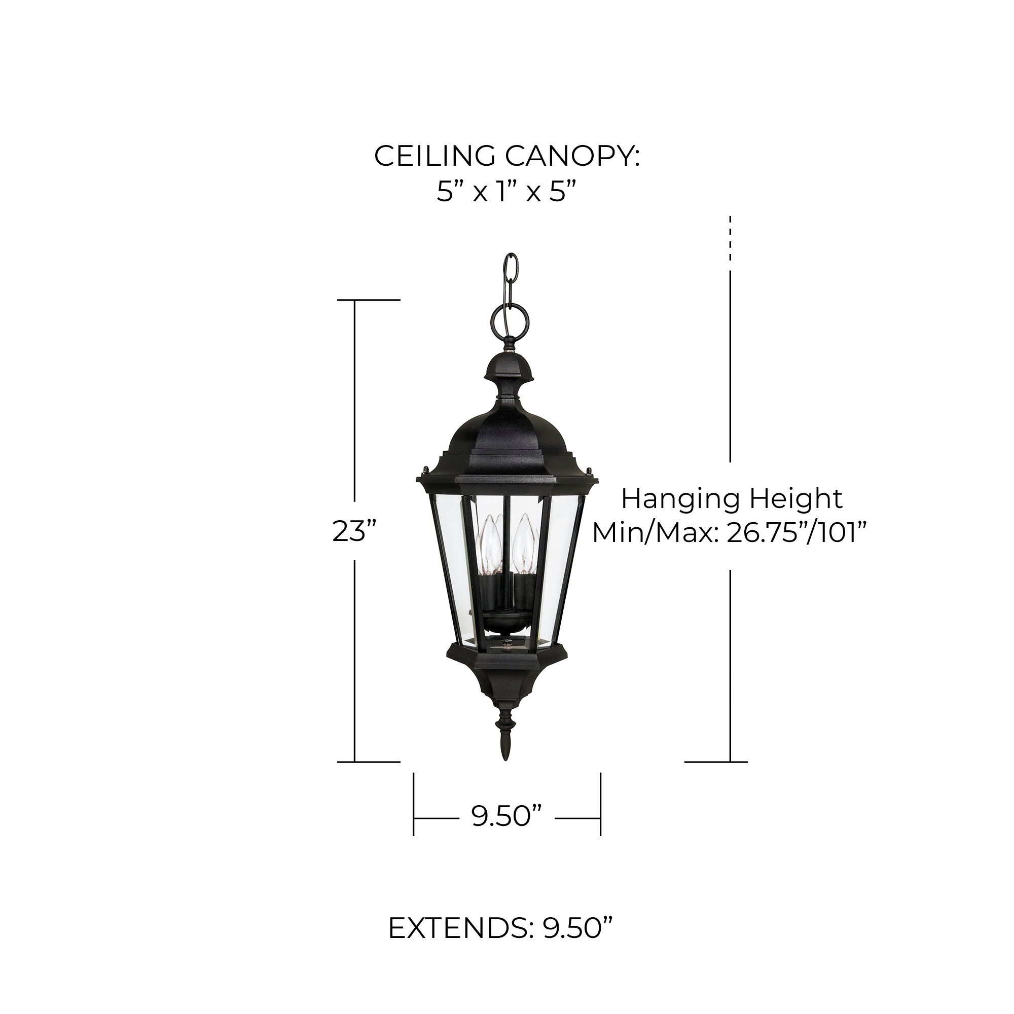 Image 3 Capital Lighting Carriage House 23" High Black Outdoor Hanging Light more views