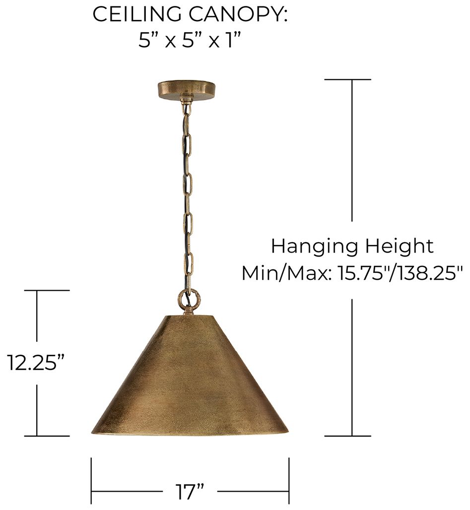 Image 5 Capital Lighting Casa 1 Light Pendant 17" Oxidized Brass more views