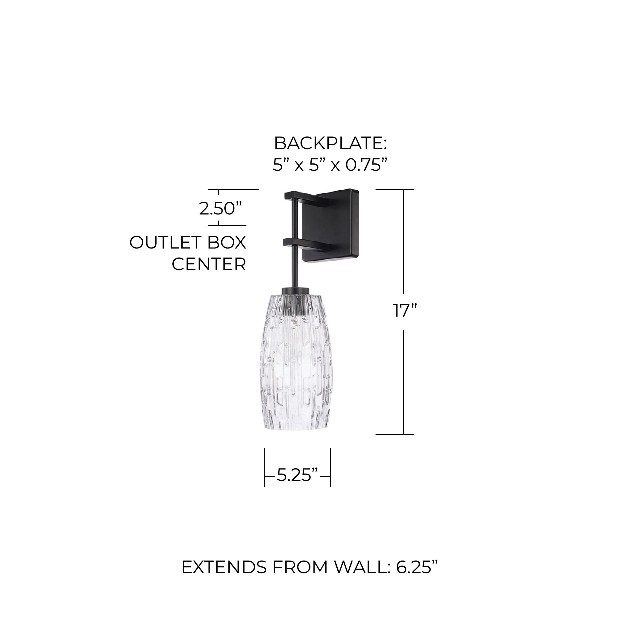 Image 2 Capital Lighting Casper 1 Light Sconce 5.25" Matte Black more views