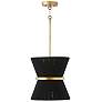 Capital Lighting Cecilia 1 Light Pendant Black Rope and Patinaed Brass