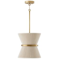 Capital Lighting Cecilia 12" Wide Brass and Bleached White Pendant