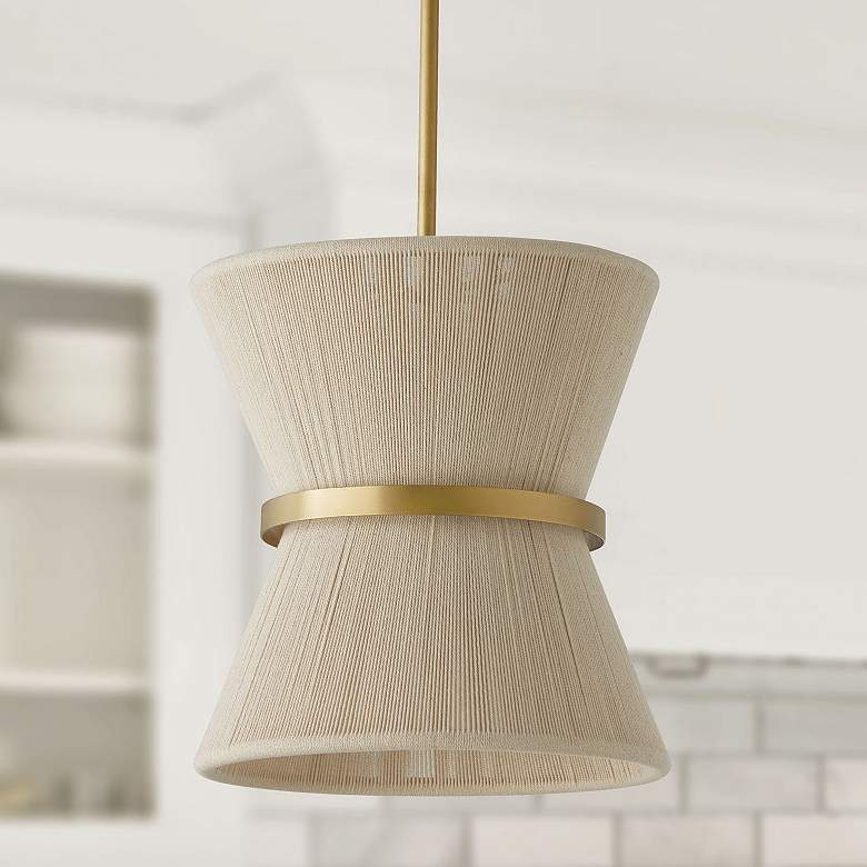 Image 1 Capital Lighting Cecilia 12" Wide Brass and Bleached White Pendant