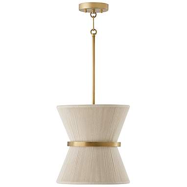 Capital Lighting Cecilia 12" Wide Brass and Bleached White Pendant