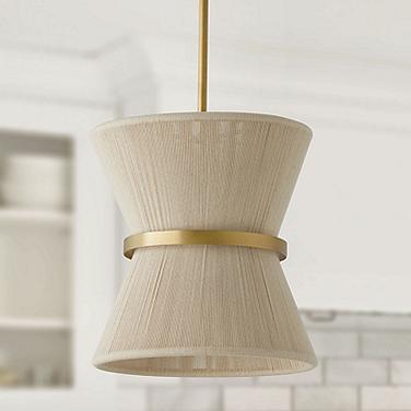 Capital Lighting Cecilia 12" Wide Brass and Bleached White Pendant