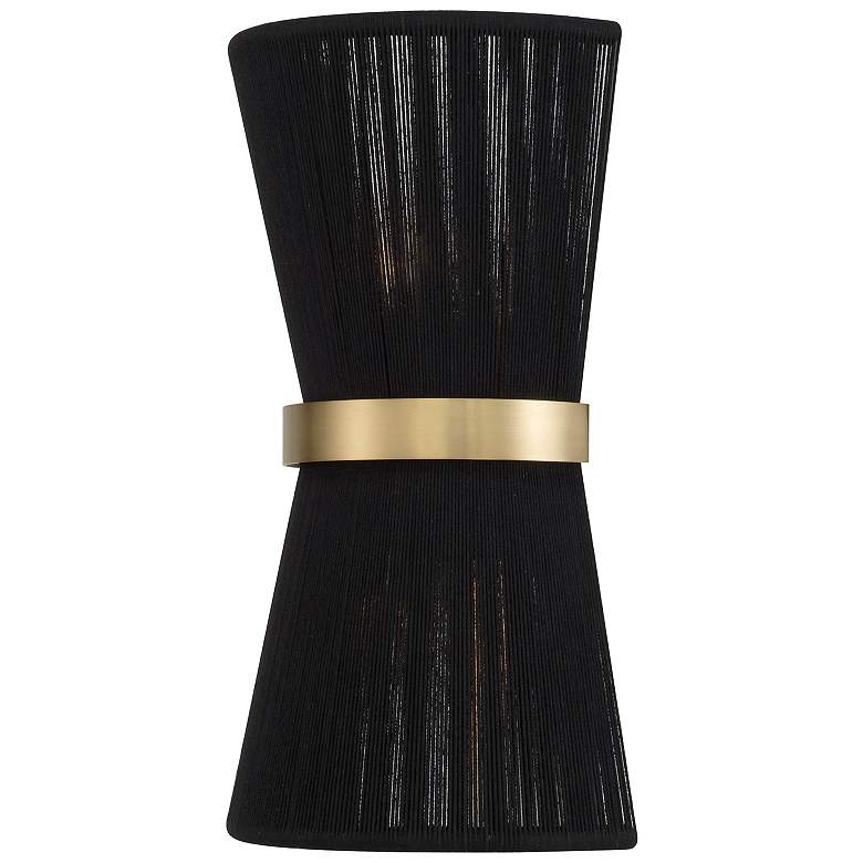 Image 1 Capital Lighting Cecilia 2 Light Sconce Black Rope and Patinaed Brass