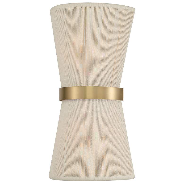 Image 1 Capital Lighting Cecilia 2 Light Sconce Bleached Natural Rope and Brass