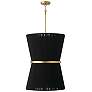 Capital Lighting Cecilia 6 Light Foyer Black Rope and Patinaed Brass