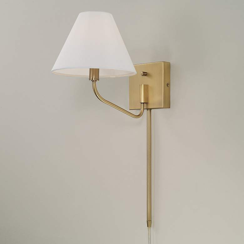 Image 1 Capital Lighting Chadwick 1 Light Sconce 8.5" Aged Brass