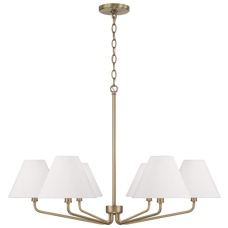 Image 1 Capital Lighting Chadwick 6 Light Chandelier 34" Aged Brass