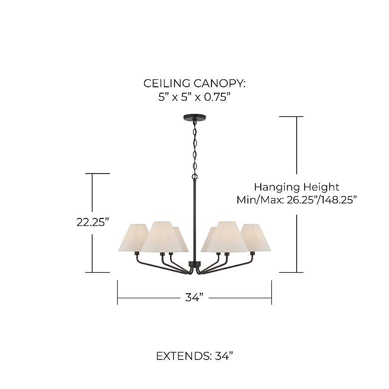 Image 5 Capital Lighting Chadwick 6 Light Chandelier 34" Espresso more views