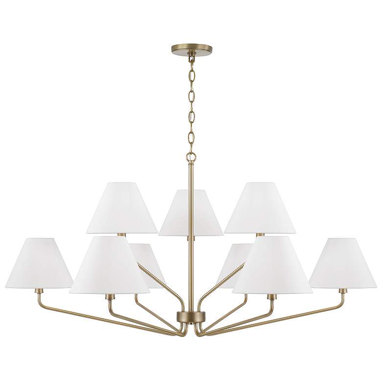 Image 1 Capital Lighting Chadwick 9 Light Chandelier 45" Aged Brass