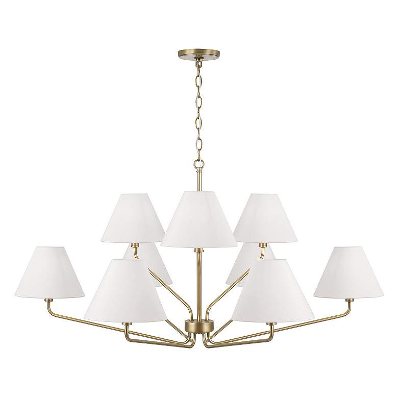 Image 4 Capital Lighting Chadwick 9 Light Chandelier 45" Aged Brass more views