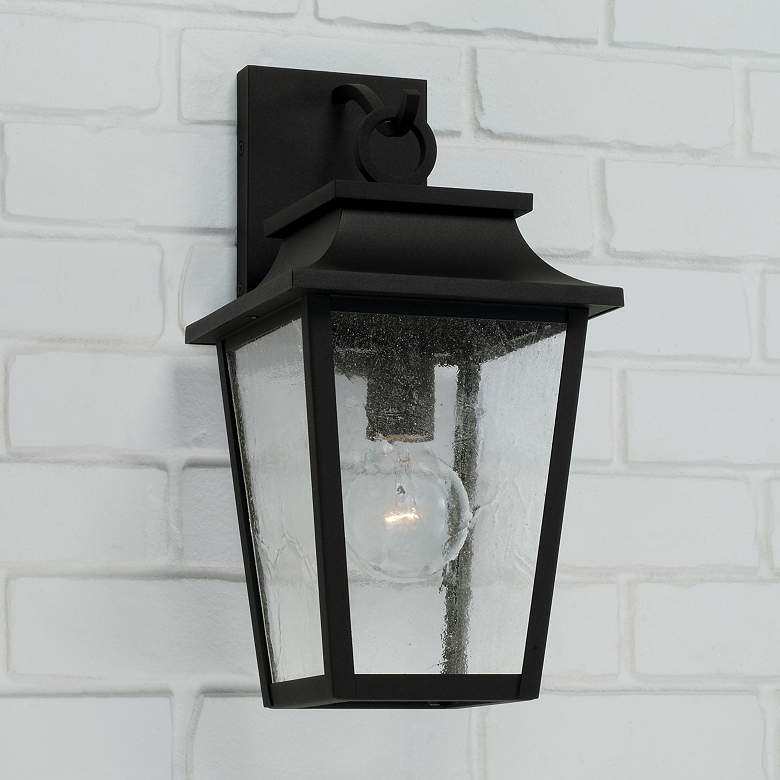 Image 1 Capital Lighting Chandler 1 Light Outdoor Wall Lantern 8" Black