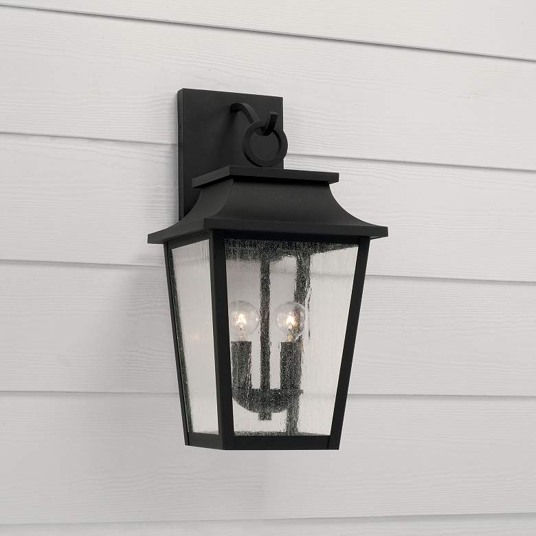 Image 1 Capital Lighting Chandler 2 Light Outdoor Wall Lantern 10" Black