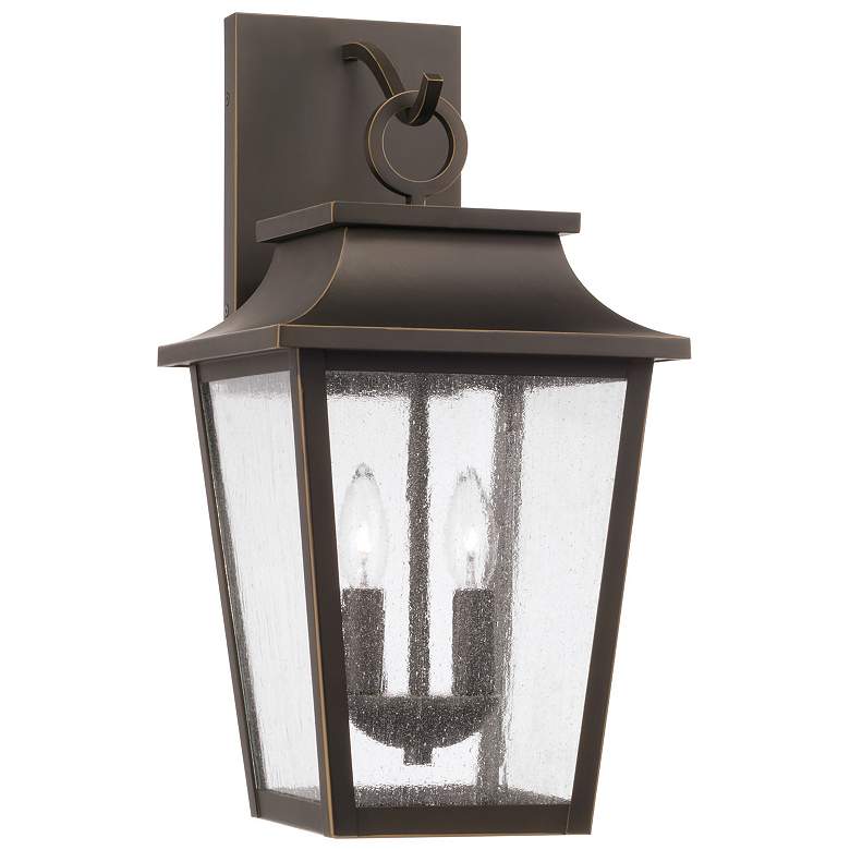 Image 1 Capital Lighting Chandler 2 Light Outdoor Wall Lantern 10" Oiled Bronz