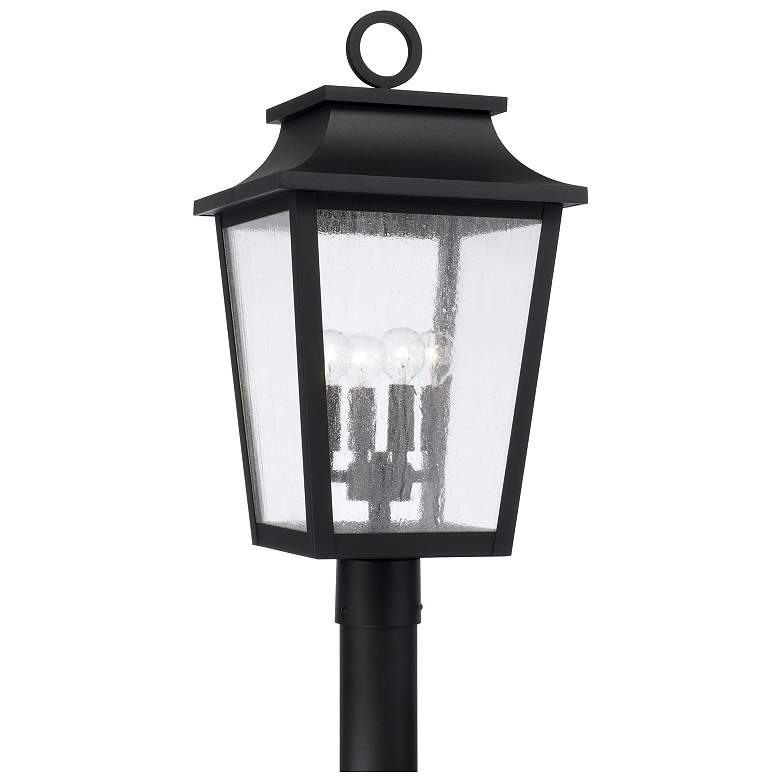 Image 2 Capital Lighting Chandler 4 Light Outdoor Post Lantern 12" Black