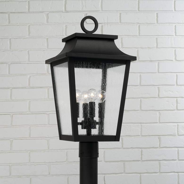 Image 1 Capital Lighting Chandler 4 Light Outdoor Post Lantern 12" Black