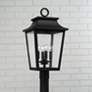 Capital Lighting Chandler 4 Light Outdoor Post Lantern 12" Black