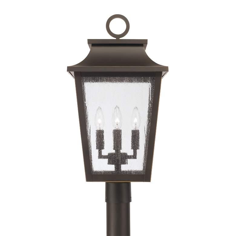 Image 4 Capital Lighting Chandler 4 Light Outdoor Post Lantern 12" Oiled Bronz more views