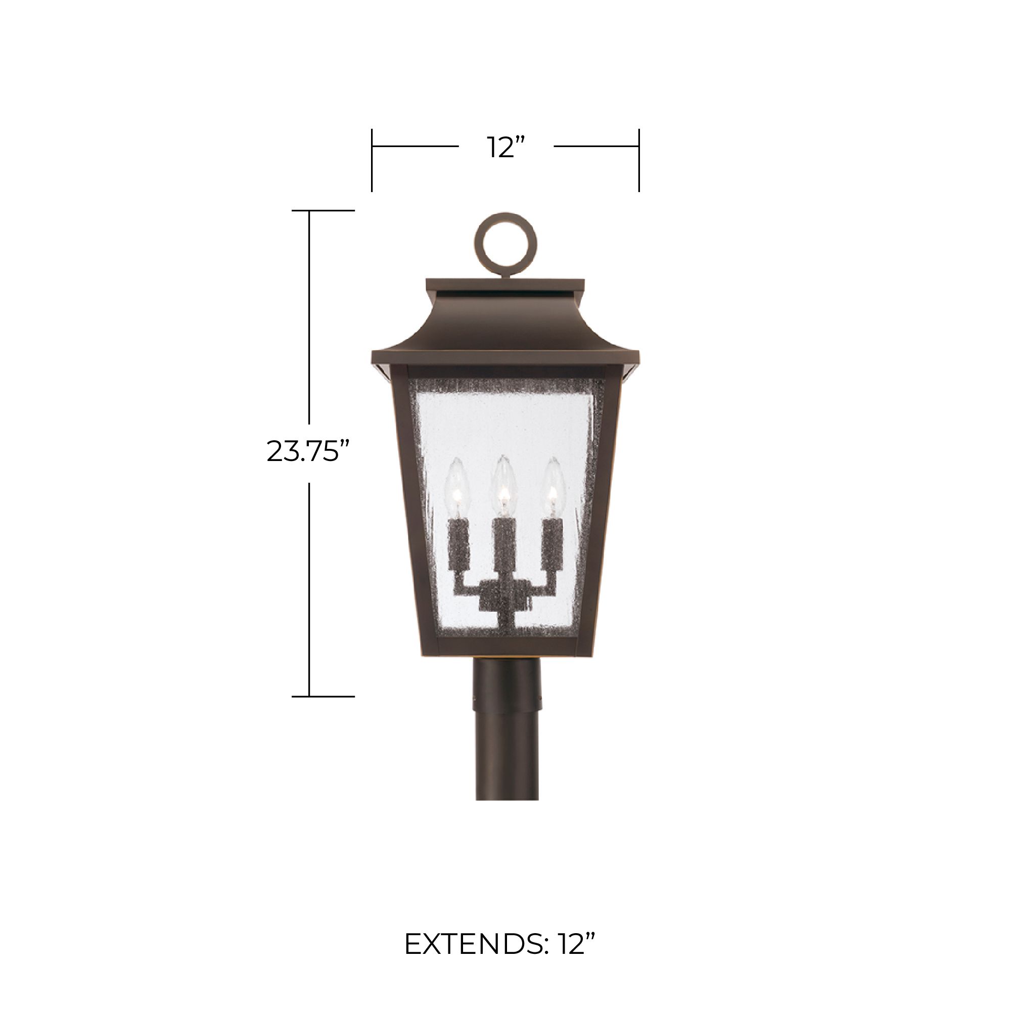 Image 5 Capital Lighting Chandler 4 Light Outdoor Post Lantern 12" Oiled Bronz more views