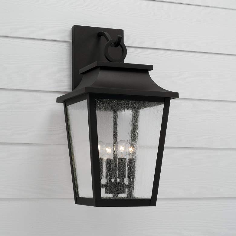 Image 1 Capital Lighting Chandler 4 Light Outdoor Wall Lantern 12" Black