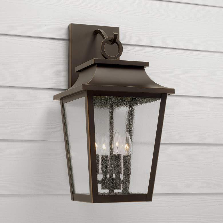 Image 1 Capital Lighting Chandler 4 Light Outdoor Wall Lantern 12" Oiled Bronz