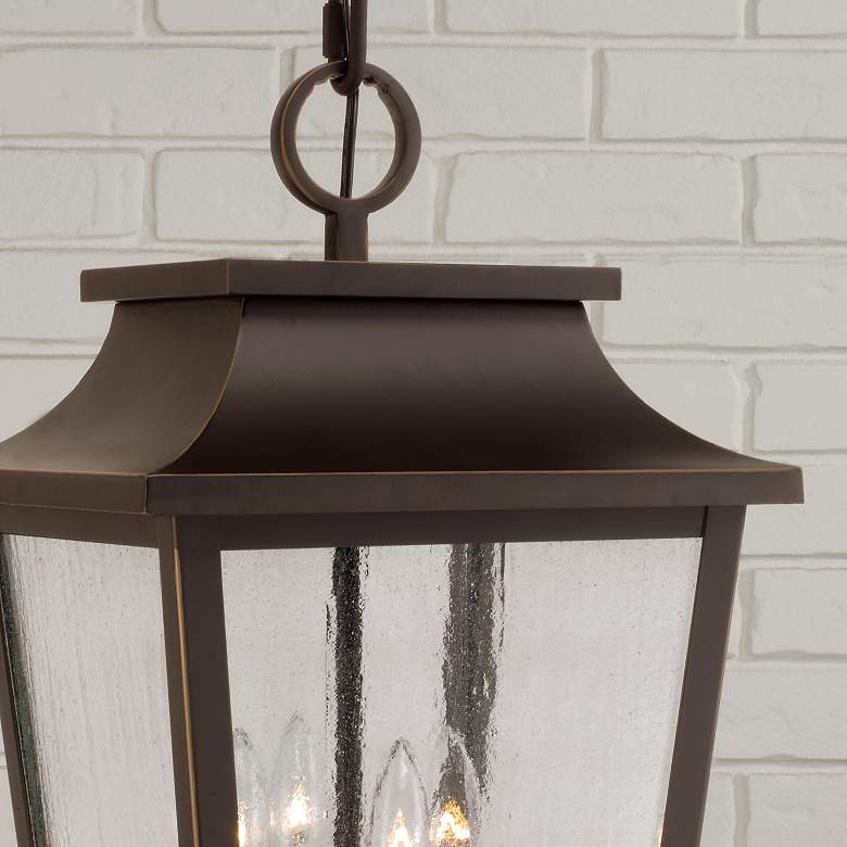 Image 4 Capital Lighting Chandler 4Light Outdoor Hanging Lantern 12" Oiled Bro more views