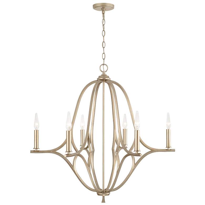 Image 1 Capital Lighting Claire 6 Light Chandelier Brushed Champagne