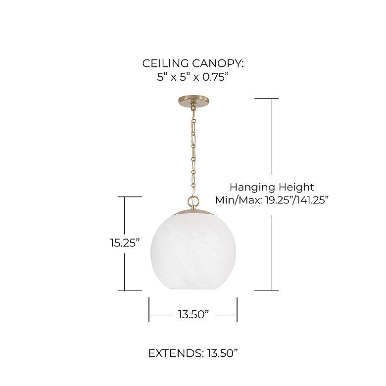 Image 7 Capital Lighting Cleo 1 Light Pendant 13.5" Matte Brass more views