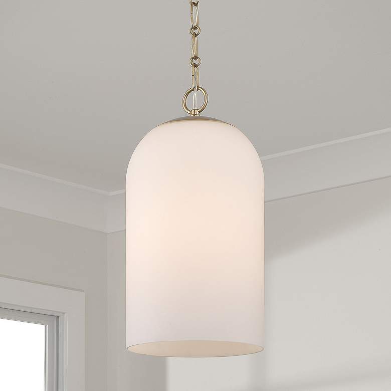 Image 1 Capital Lighting Cleo 1 Light Pendant 9" Matte Brass