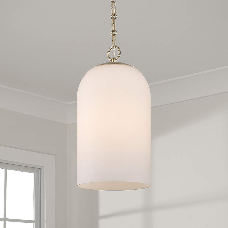 Image 3 Capital Lighting Cleo 1 Light Pendant 9" Matte Brass more views