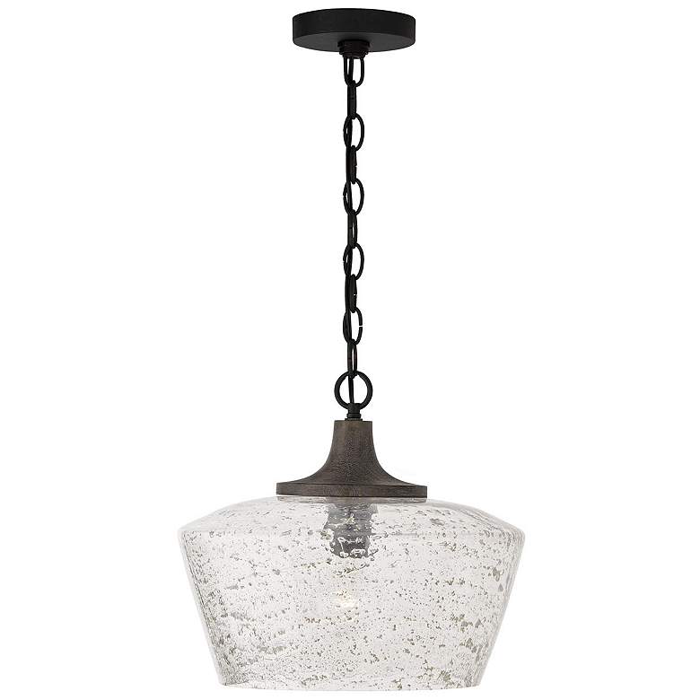 Image 1 Capital Lighting Clive 1 Light Pendant Carbon Grey and Black Iron