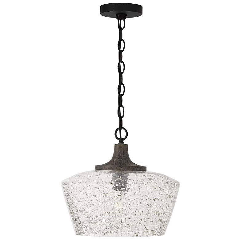 Image 1 Capital Lighting Clive 14" Carbon Gray Black Iron Glass Pendant Light