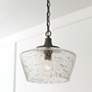 1_Capital Lighting Clive 14" Carbon Gray Black Iron Glass Pendant Light