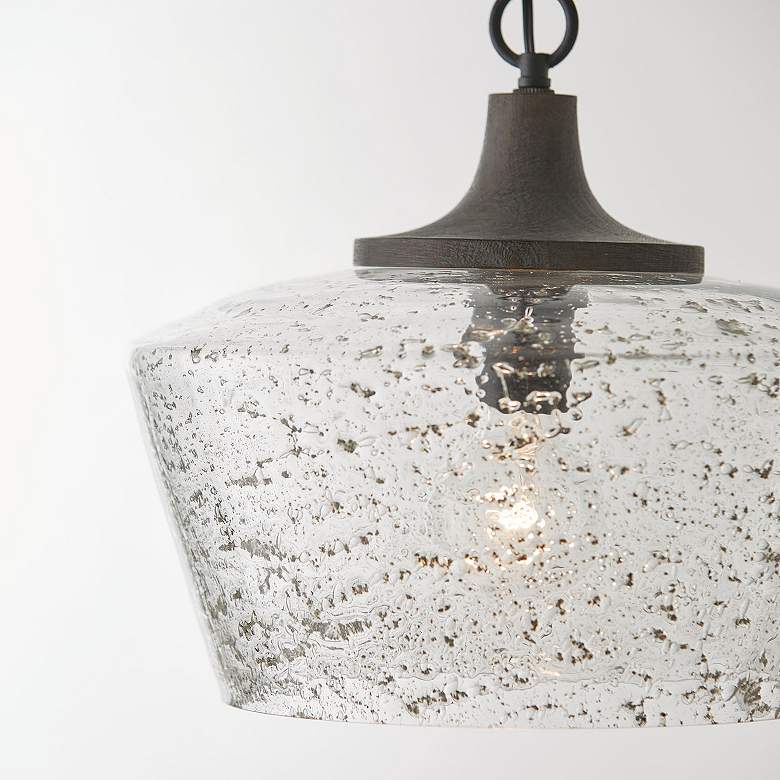 Image 3 Capital Lighting Clive 14" Carbon Gray Black Iron Glass Pendant Light more views