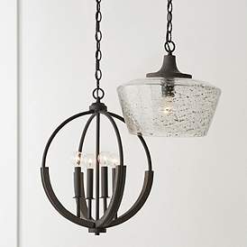 Image5 of Capital Lighting Clive 14" Carbon Gray Black Iron Glass Pendant Light more views