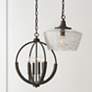 5_Capital Lighting Clive 14" Carbon Gray Black Iron Glass Pendant Light more views