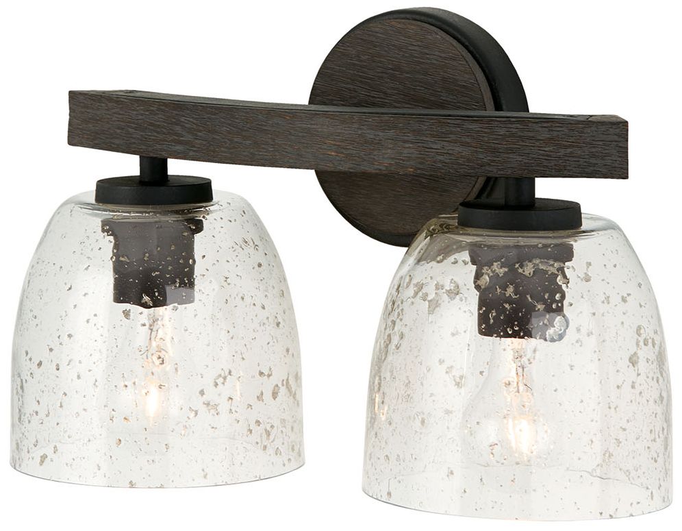 Image 2 Capital Lighting Clive 2 Light Vanity 15.5" Carbon Grey and Black Iron