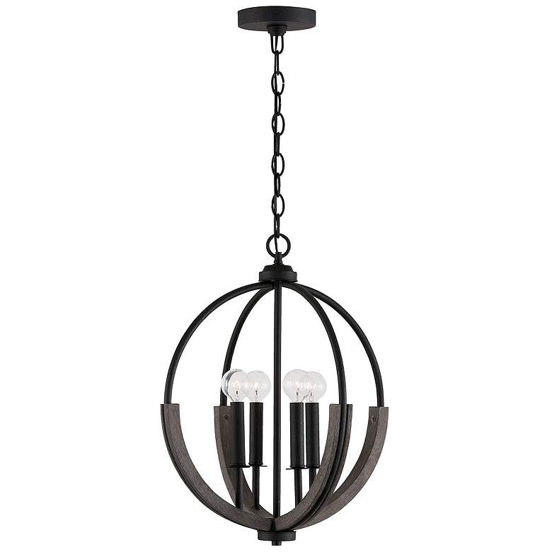 Image 1 Capital Lighting Clive 4 Light Pendant Carbon Grey and Black Iron