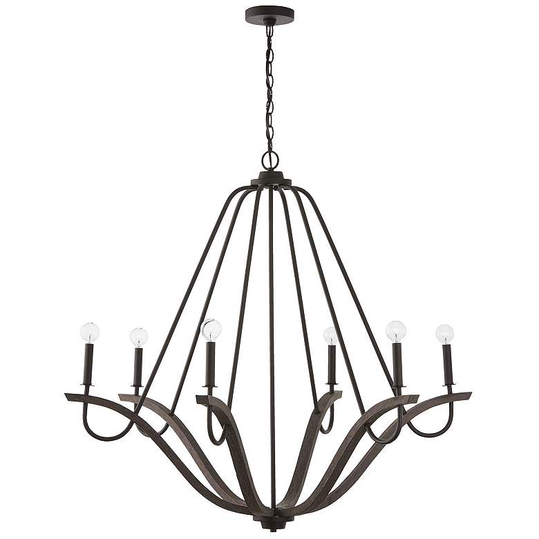 Image 1 Capital Lighting Clive 43" Wide 6-Light Grey and Black Iron Chandelier