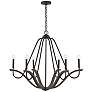 2_Capital Lighting Clive 6 Light Chandelier Carbon Grey and Black Iron