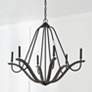 1_Capital Lighting Clive 6 Light Chandelier Carbon Grey and Black Iron