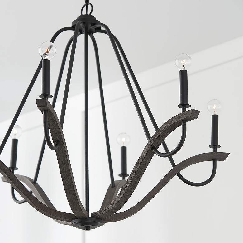 Image 3 Capital Lighting Clive 6 Light Chandelier Carbon Grey and Black Iron more views