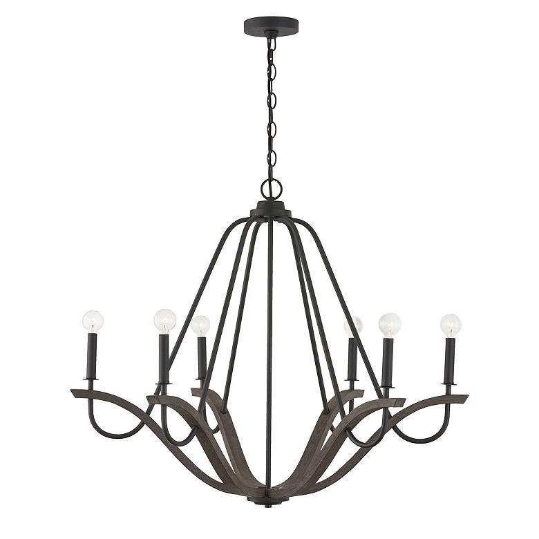 Image 4 Capital Lighting Clive 6 Light Chandelier Carbon Grey and Black Iron more views