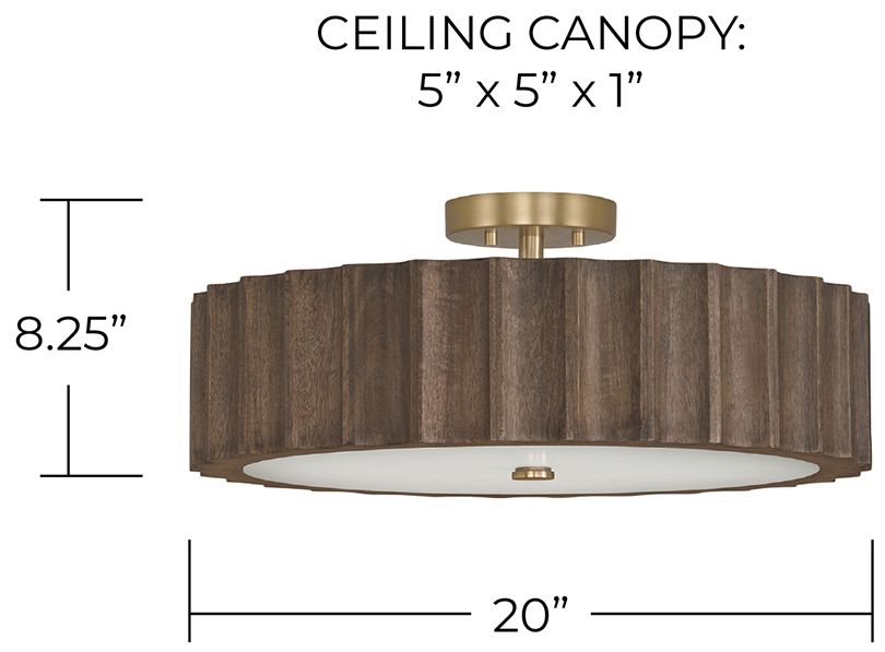 Image 7 Capital Lighting Cody 4 Light Semi Flush 20" Matte Brass more views
