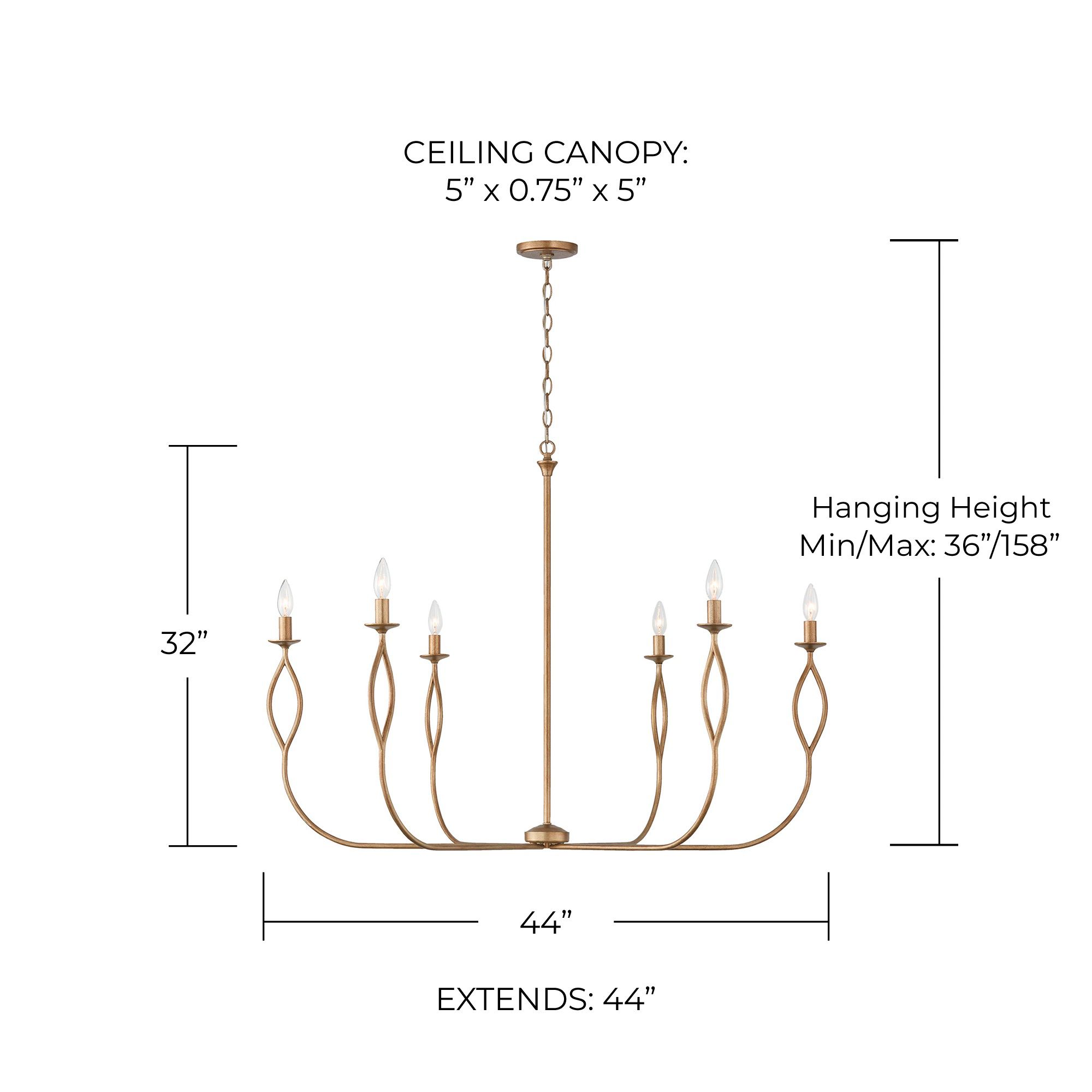 Image 6 Capital Lighting Cohen 6 Light Chandelier 44" Mystic Luster more views