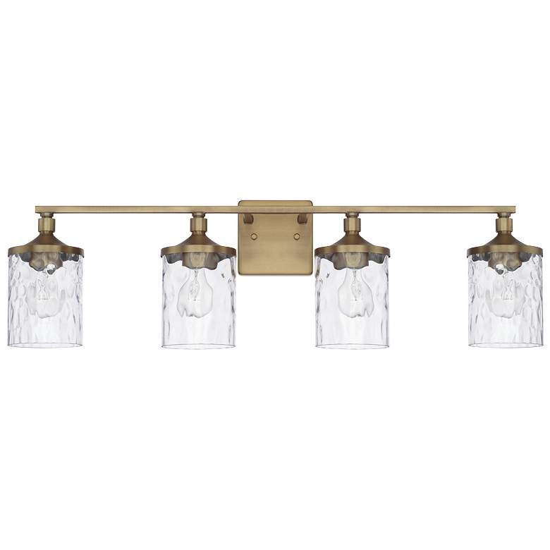 Image 1 Capital Lighting Colton 33 1/2" 4-Light Aged Brass Vanity Bath Light