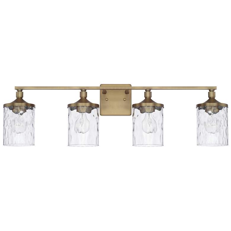 Image 1 Capital Lighting Colton 33 1/2 inch 4-Light Aged Brass Vanity Bath Light